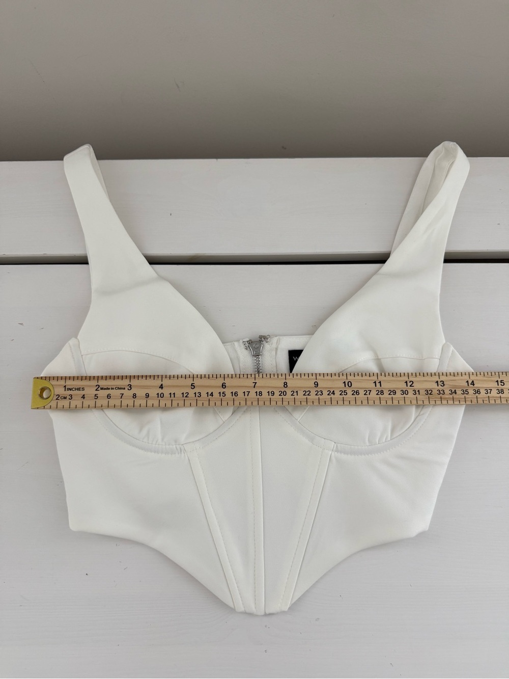 White Fox Golden Days Bustier Corset Top White XS Zip Front - Picture 6 of 7